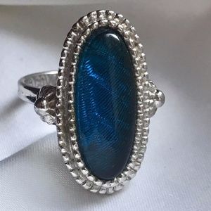 Vintage Morpho Butterfly Wing Ring (Real Wing)